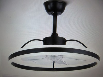 Oaks Aura Cotti 24 in. Indoor Black Modern Smart Ceiling Fan with Lights