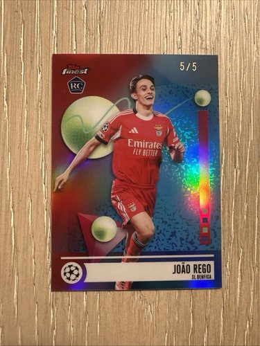 Joao Rego Topps Finest UEFA 2026 Red Refractor /5 SSP RC SL Benfica Color Match