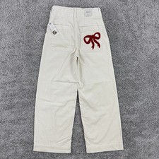 Maeve Anthropologie Colette Pants Womens 24 NWT Cream Corduroy Pocket Embroidery