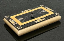 Vintage Art Deco Style Rhinestone Guilloche Enamel Jewelry/Trinket Glamorous Box