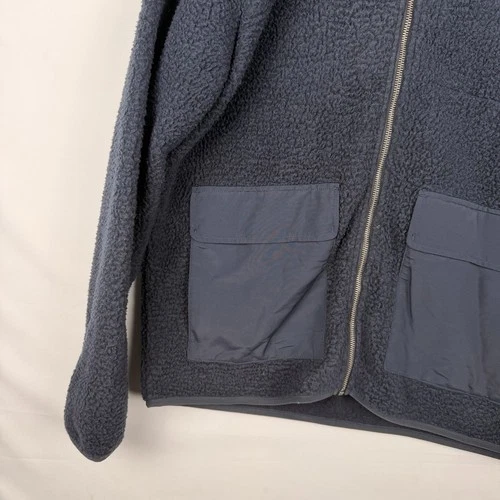 Vuori Idyllwild Sherpa Jacket Men's Size Large Navy Blue Full Zip Logo  image 4