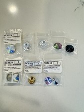 Swarovski/Preciosa Rivoli 18 & 16mm Crystal,Crystal AB, Jet Colorado (10) NEW