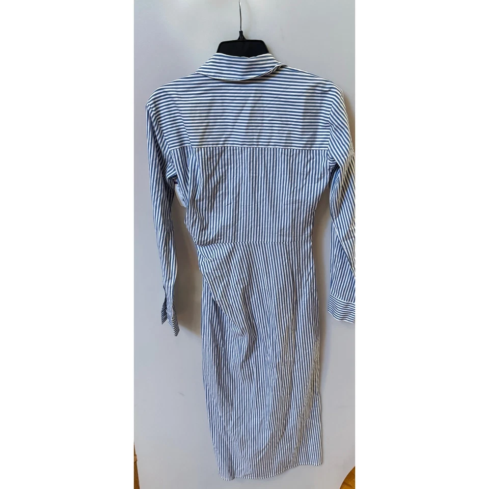 Vestido camisero envolvente a rayas azul blanco barba Verónica - talla 00 Foto 3 de 4