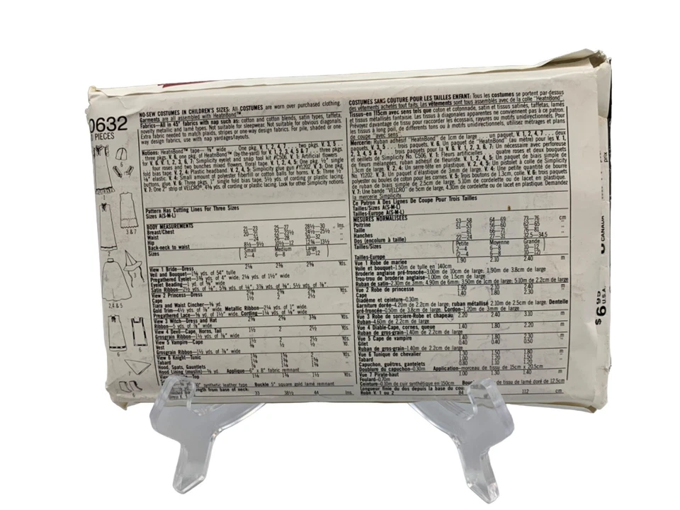 Simplicity Pattern Children's Sm-Lg Witch, Pirate, Dracula Halloween Costumes - Image 2 of 2