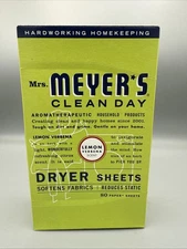 Mrs. Meyer's Clean Day Dryer Sheets Lemon Verbena 80 Sheets New