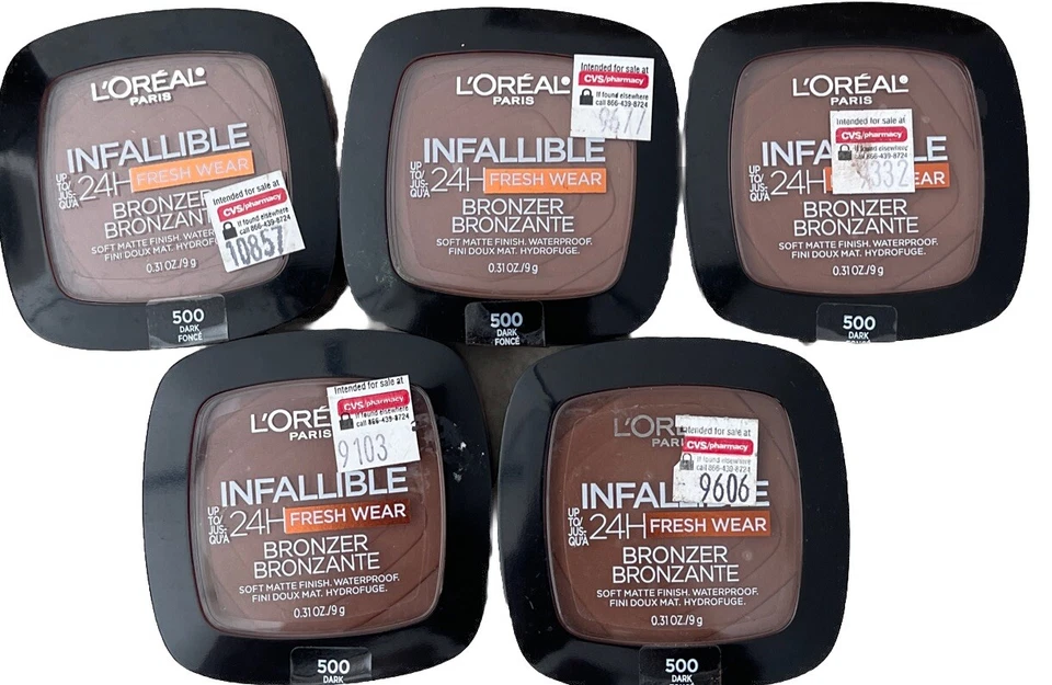 5 L'Oreal Paris Infallible 24H Fresh Wear Bronzer Shade-500 Dark Lots 5 Sealed - Image 2 of 4