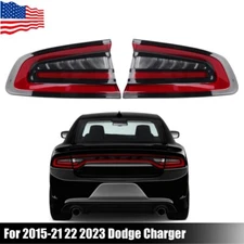 Pair Driver & Passenger Outer Tail lights For 15-23 Dodge Charger Rear Lamps LED