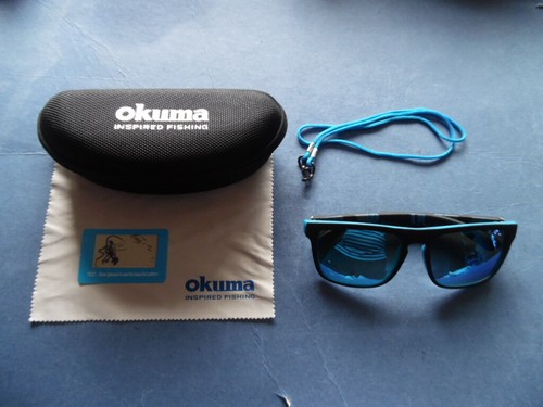 OKUMA POLARIZED FISHING SUNGLASSES+HARD CASE+NECK STRAP+CLOTH WIPE+TEST CARD - Picture 7 of 15