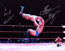 El Hijo del Fantasma & Brian Cage Signed 11x14 Photo BAS COA AEW Lucha Libre AAA
