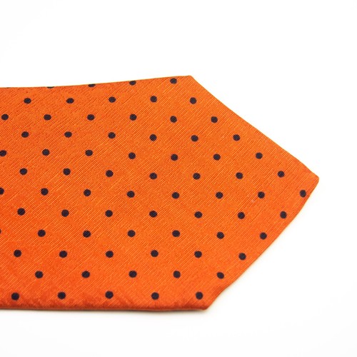 Carlo Colombo & Tie Rack Designer Krawatte Orange Schwarz Polkadots Punkte Seide - Bild 2 von 7