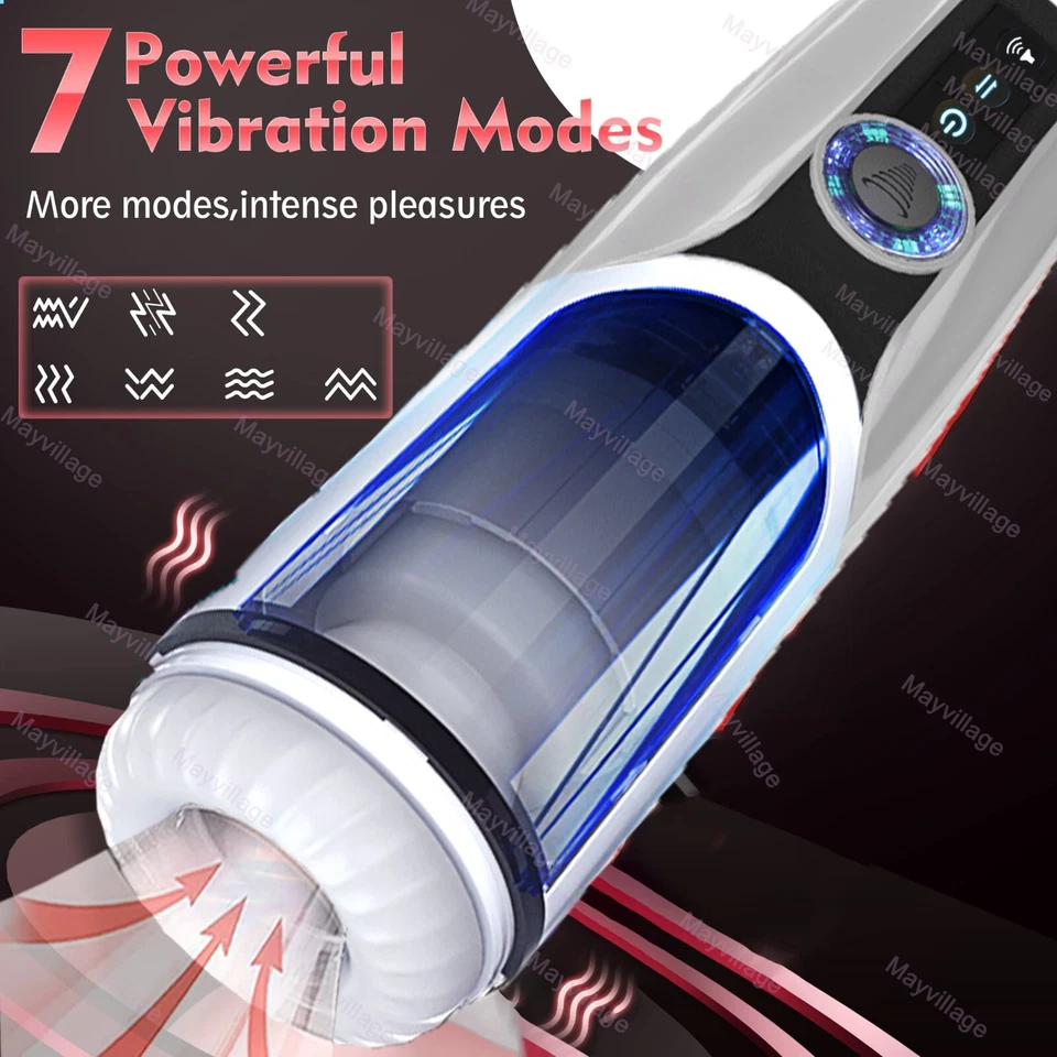 Masturbadores masculinos automáticos manos libres telescópicos ventosa acariciador juguete sexual para hombres Foto 4 de 4