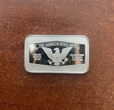 SILVER BAR 15 Grains .999 Gemini The American Royal Mint In