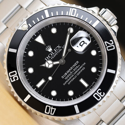 Rolex Mens Submariner Date 40mm Black Dial Stainless Steel Dive Watch Ebay