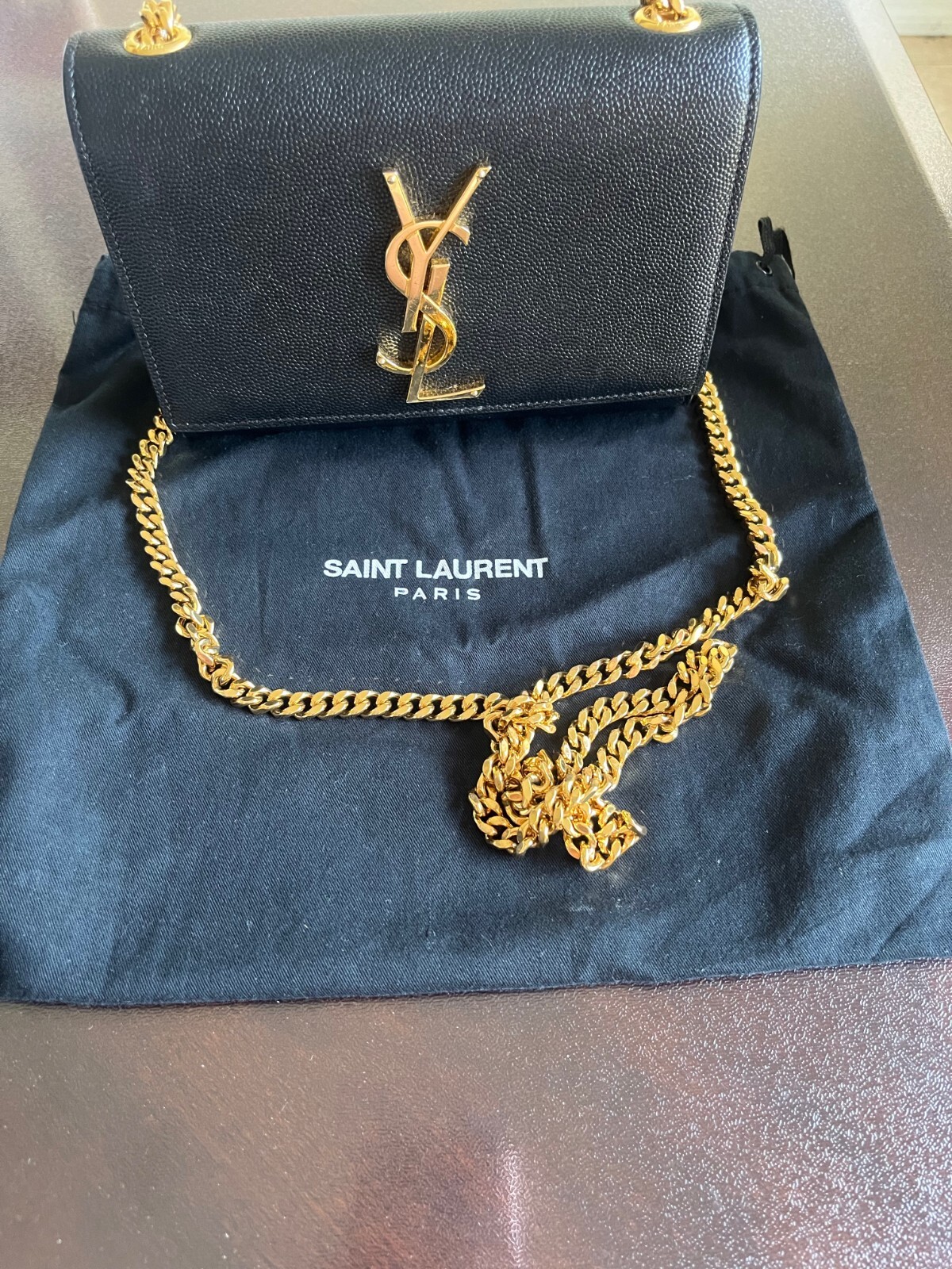 Autentica Saint Laurent Kate Classic G Hardware Trainella Nera