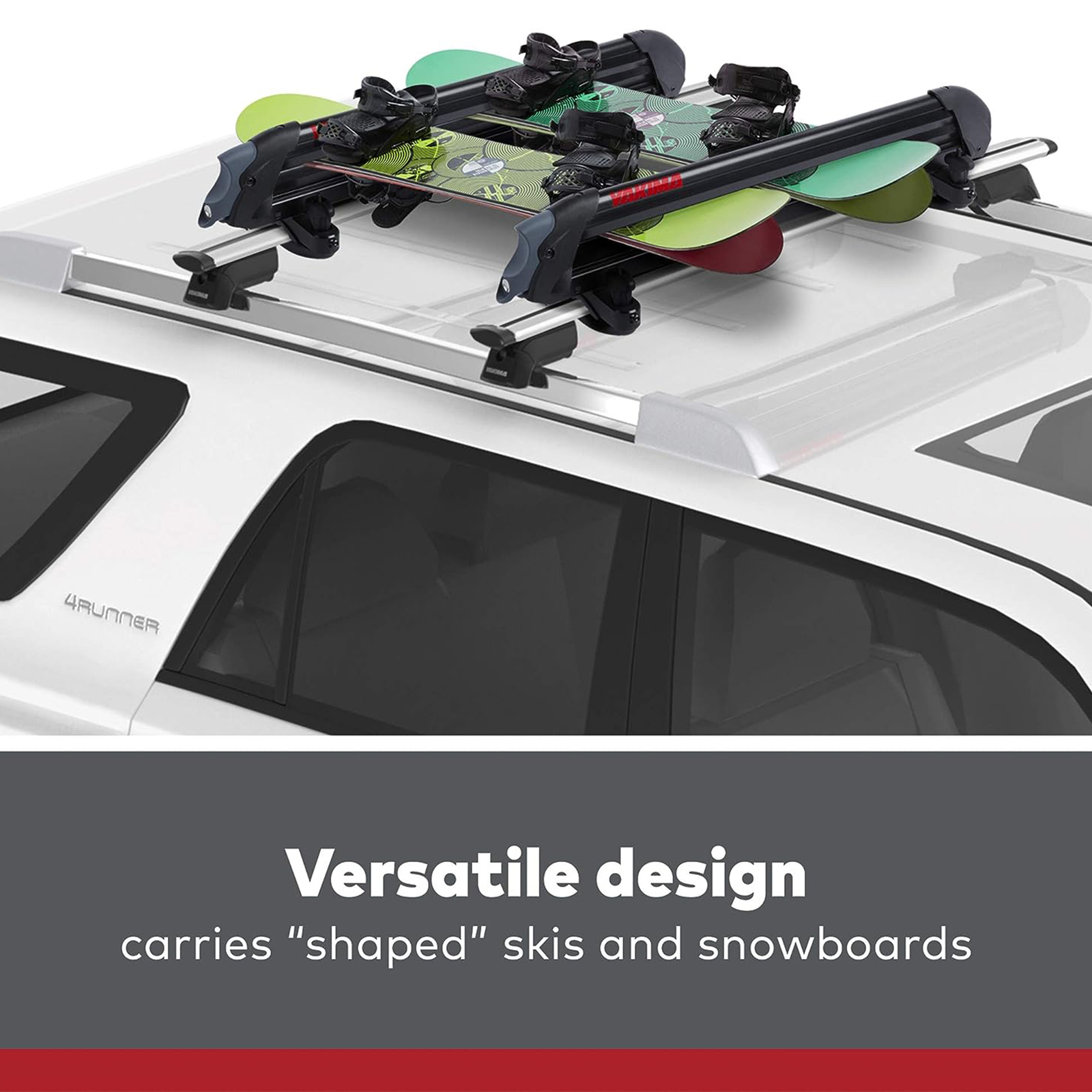 Yakima PowderHound 6 Ski or 4 Snowboard Universal Mount Roof Rack,(Open