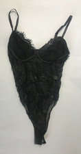 I Saw It First Black Scallop Cup Lace Bodysuit Size S 101224 