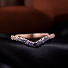 925 Sterling Silver 2 mm Round Shape Natural Blue Topaz band half Eternity