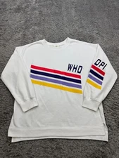 DUBGEE by Whoopi Sweatshirt Women Small Oversized Boyfriend Striped Crewneck