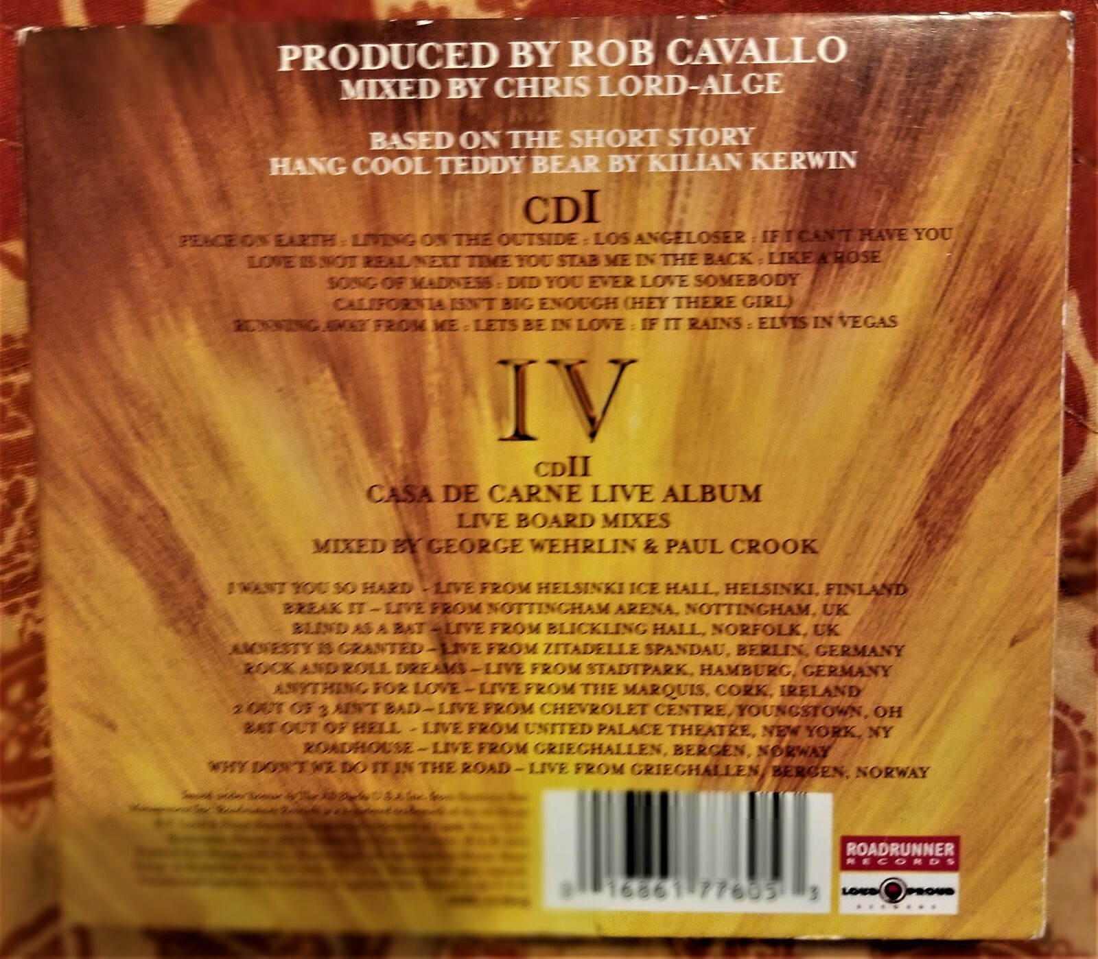 Meat Loaf HANG COOL TEDDY BEAR CD MEATLOAF LIMITED DELUXE EDITION 2