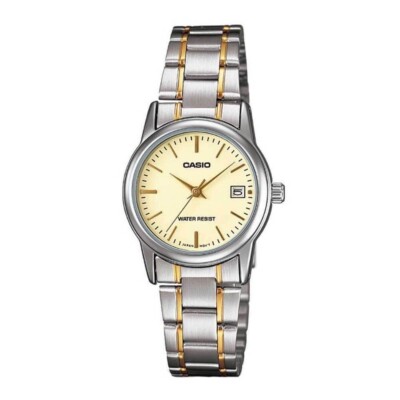 Casio LTP-V002SG-9AUDF DAMENUHR STAHL ZWEIFARBIG DATUM 26mm UNTERPREIS