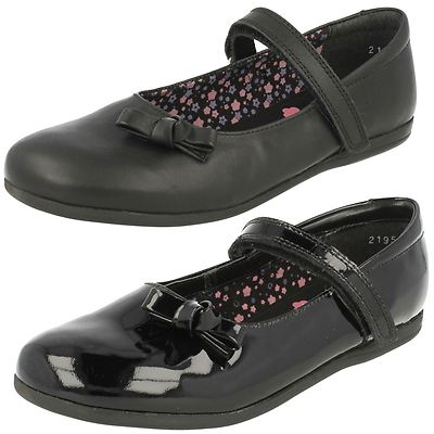 Girls Startrite Black Leather Patent School Shoes Minnie UK