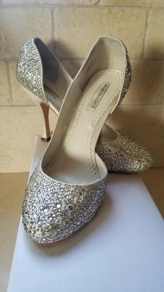 Свадебные туфли Benjamin Adams GAGA цвета слоновой кости кожа кристалл Swarovski размер 40 США 9 - Изображение 2 из 4