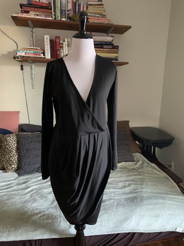 black wrap dress knee length 