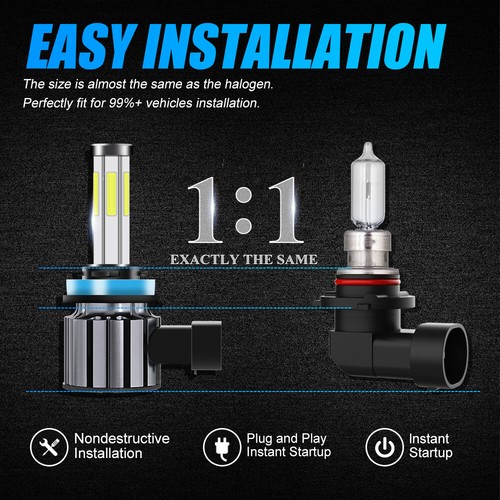 6 Sides 6500K H11 LED Headlight Bulbs H8 H9 for Chevy Silverado 1500 2007-2015 - Picture 7 of 12