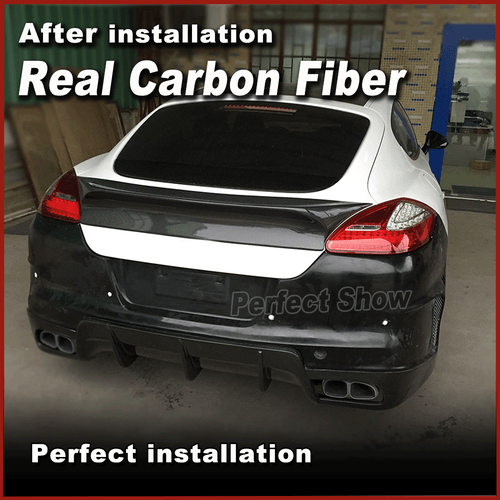 REAL CARBON Rear Lip Trunk Boot Spoiler Wing Fit For Prosche Panamera 2010-2013 - Picture 4 of 10