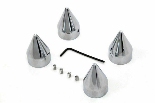HEAD BOLT COVERS (Chrome Pike) Harley Evolution Twin Cam Sportster . . 2262-4 - Picture 2 of 3