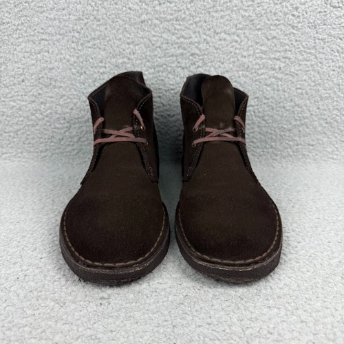 Clarks Boots Mens 7 Shoes Dark Brown Desert Chukka Suede Leather Ankle Casual - Picture 4 of 10