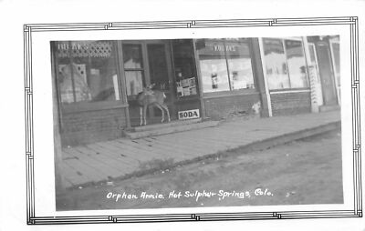 H32/ Hot Sulpher Springs Colorado RPPC Postcard c30s Orphan Annie Deer Store 5