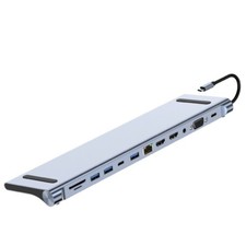 USB-C to HDMI 2 USB-C USB3.0/2.0 Headset PD VGA RJ45 TF/SD 12in1 Docking Station