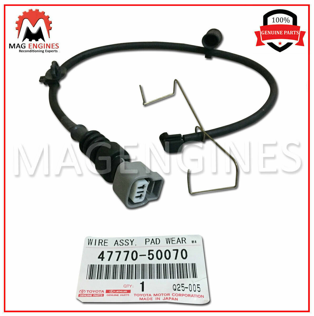 4777050070 GENUINE OEM FRONT DISC BRAKE PAD WEAR SENSOR, RH FOR LEXUS