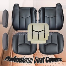 For 2003-2006 Chevy Silverado Front Bottom Top Seat Cover Foam Cushion Black