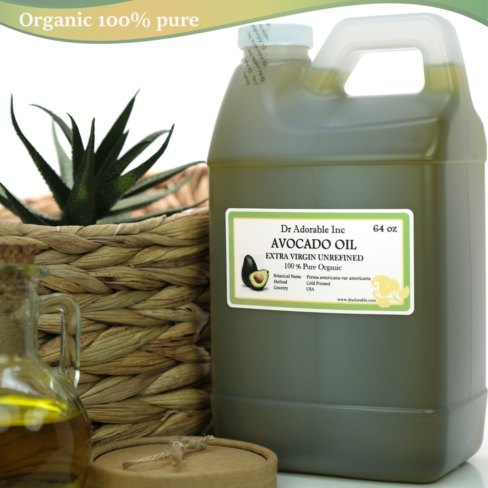 ORGANIC  AVOCADO OIL EXTRA VIRGIN UNREFINED RAW NATURAL100%PURE 2OZ UP TO GALLON