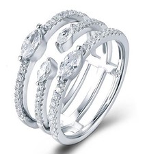 .925 Sterling Silver CZ Triple Band Fashion Cocktail Ring Women Size 3-15 S3630