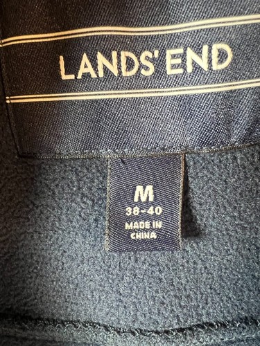 Chaleco Lands’ End para hombre azul polar con cremallera talla M chaqueta sin mangas de gran tamaño - Imagen 6 de 11