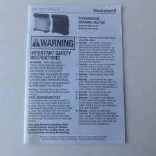 Thermawave Ceramic Heater HZ-850 HZ-860 Series Instructions