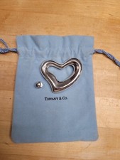 Vintage Tiffany Peretti Silver Open Heart Belt Buckle with button