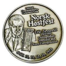 1993 Norsk Hostfest Festival Commemorative Medal - North Dakota - Combined Ship