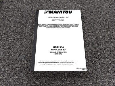 Manitou MRT2150 Privilege Plus E3 Telehandler Crane Operator Manual 648395 R0407
