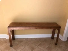 Vintage Drexel Heritage Sketchbook Console table burlwood top 