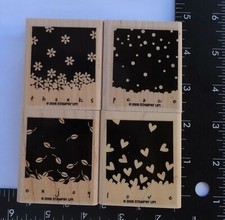 Stampin Up Gently Falling Rubber Stamps Set of 4 BRAND NEW