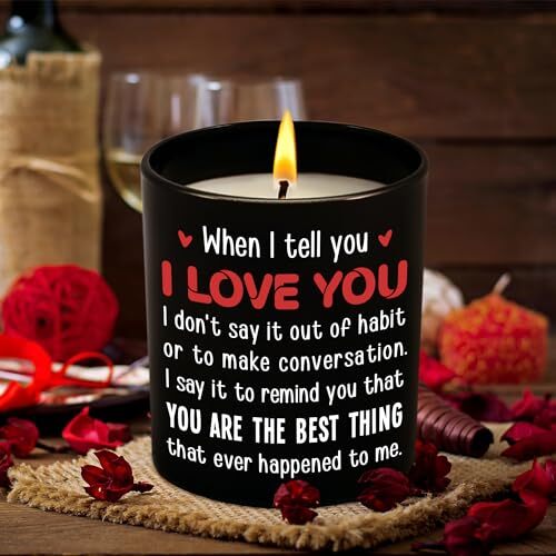 Anniversary Wedding Gifts for Men, Women, Boyfriend, Black - Love You - Picture 2 of 7