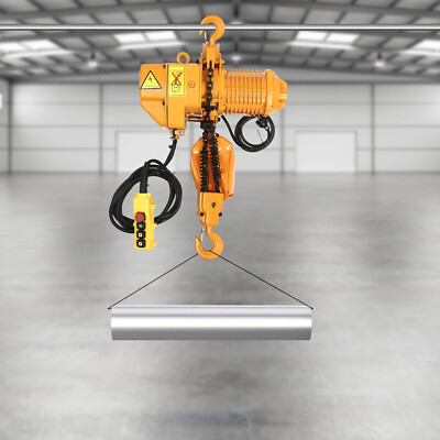 110V 16KW 2204LBS 1Ton Electric Chain Hoist Single Phase Hoist Crane 10FT Chain.