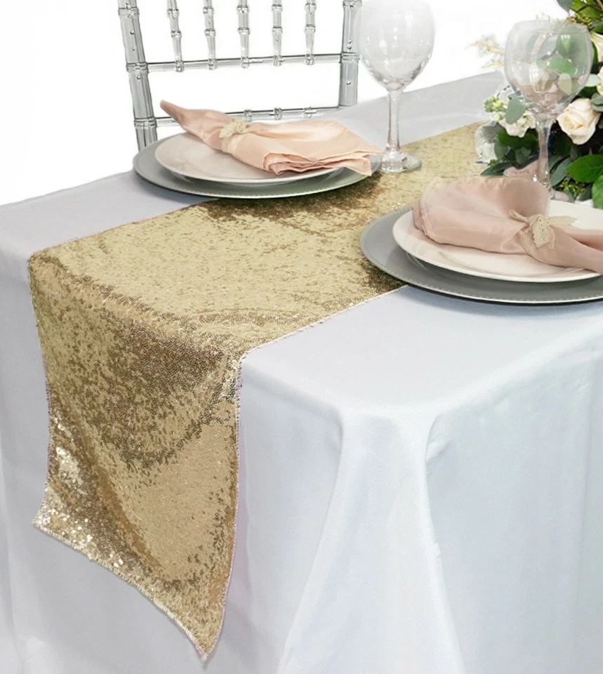 YCC Linens - 14 x 108 inch Glitz Sequin Table Runners for weddings and parties - Image 3 of 4