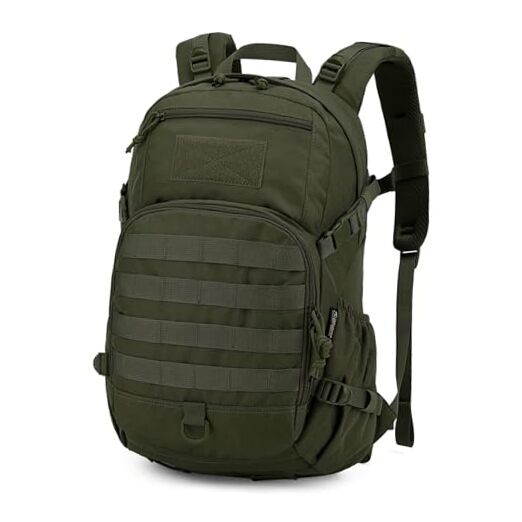 Small Tactical Backpack,Molle Hiking Backpack for 25l- Army Green
