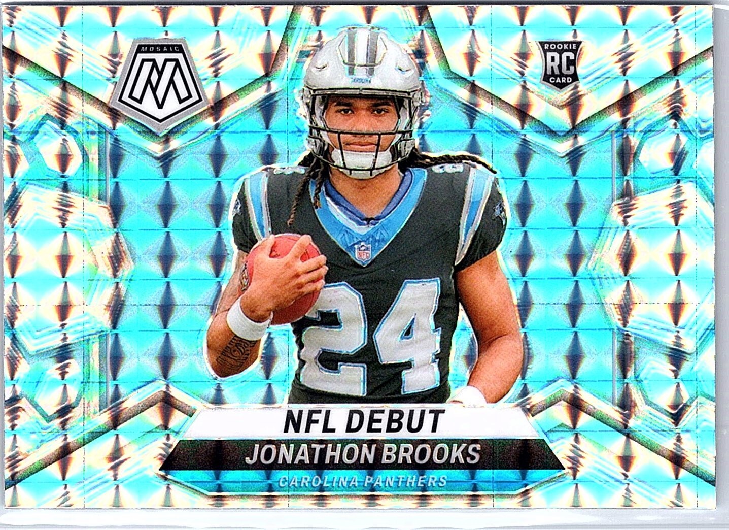 2024 Panini Mosaic - NFL Debut Jonathon Brooks #276 Silver Mosaic Prizm (RC)