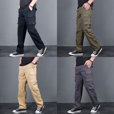 Pantaloni Cargo Combat Uomo Utility Lavoro Multi Tasca Outdoor Escursionismo